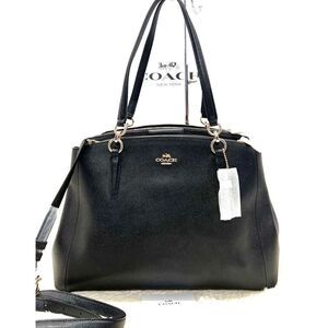 🔥🎁NWT! Coach Christie Carryall Handbag Crossgrain Leather Black XL Msrp:$450.00